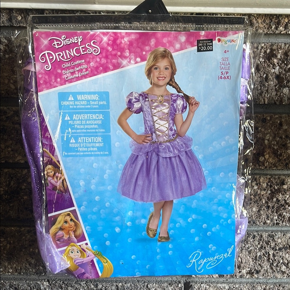 Disney Disguise Purple DressHalloween Costume Princess Rapunzel Sz S 5/6Y